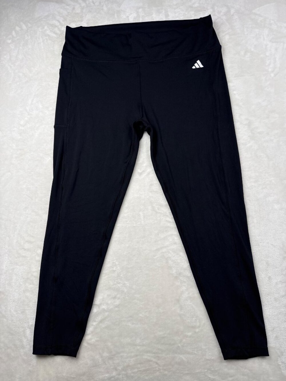 Adidas Womens Black 2XL Tight Fit Leggings With Side Pocket High Waist Design